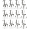 kit 12 cadeiras iron tolix design industrial cinza