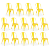 kit 14 cadeiras iron tolix design industrial amarelo