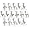 kit 16 cadeiras iron tolix design industrial cinza