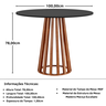 mesa de jantar redonda talia amadeirada preta 100cm medidas