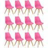 kit 12 cadeiras de jantar estofada eames wood leda rosa 1