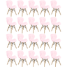 kit 20 cadeiras de jantar charles eames slim wood estofada rosa claro