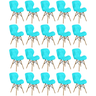 kit 20 cadeiras de jantar charles eames slim wood estofada tiffany