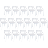 kit 16 cadeiras de jantar allegra design empilhavel branco