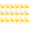 kit 18 cadeiras de jantar allegra design empilhavel amarelo