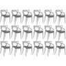 kit 18 cadeiras de jantar allegra design empilhavel cinza escuro