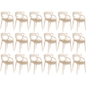 kit 18 cadeiras de jantar allegra design empilhavel nude