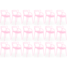 kit 18 cadeiras de jantar allegra design empilhavel rosa
