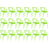 kit 18 cadeiras de jantar allegra design empilhavel verde