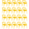 kit 20 cadeiras de jantar allegra design empilhavel amarelo