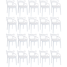 kit 20 cadeiras de jantar allegra design empilhavel branco