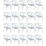 kit 20 cadeiras de jantar allegra design empilhavel cinza