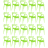 kit 20 cadeiras de jantar allegra design empilhavel verde