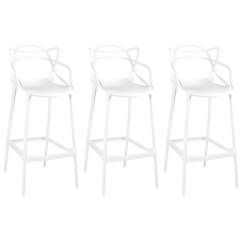 kit 3 banqueta alta allegra com encosto design cozinhabancada branco