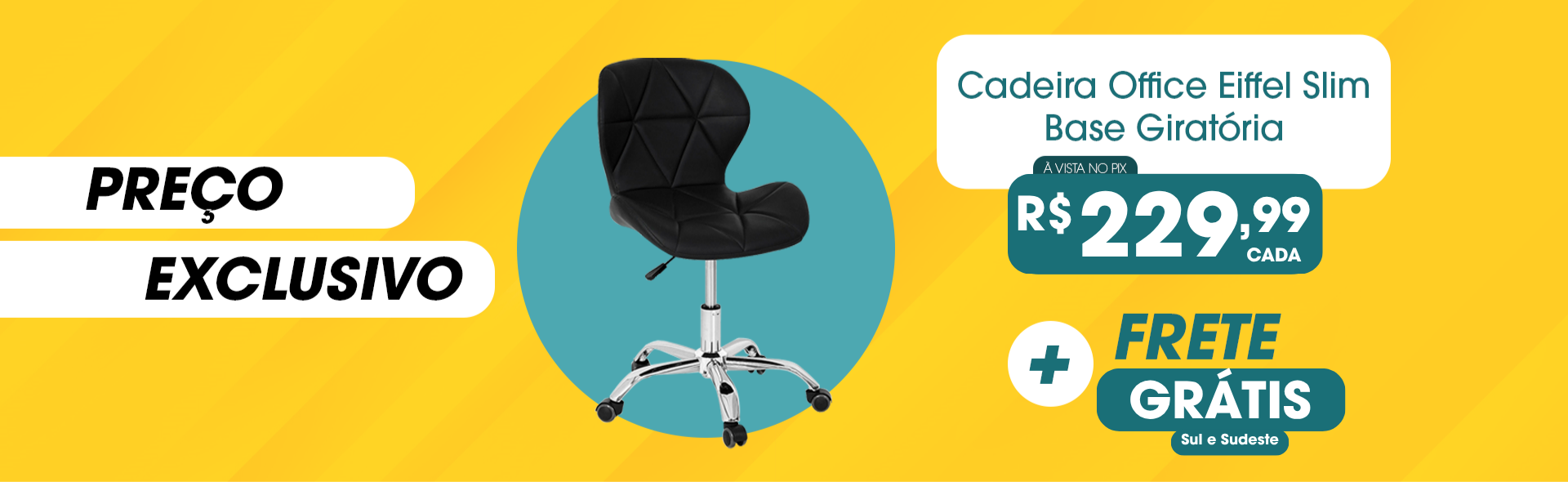 cadeira de escritorio slim office estofada frete gratis cor preta magazine decor