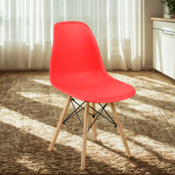 cadeira de jantar charles eames eiffel magazine decor vermelha 1 ambiente