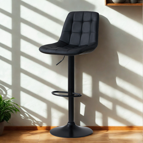 banqueta alta elegance estofada com base giratoria e regulagem de altura 5 ambiente