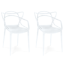 kit 2 cadeiras de jantar allegra pratica empilhavel branco