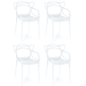 kit 4 cadeiras de jantar allegra pratica empilhavel branco