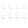 kit 8 cadeiras de jantar allegra pratica empilhavel branco