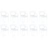 kit 10 cadeiras de jantar allegra pratica empilhavel branco