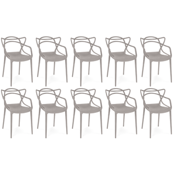 kit 10 cadeiras de jantar allegra pratica empilhavel fendi