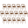 kit 16 cadeiras de jantar allegra pratica empilhavel marrom