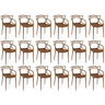 kit 18 cadeiras de jantar allegra pratica empilhavel marrom