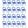 kit 20 cadeiras de jantar allegra pratica empilhavel azul petroleo