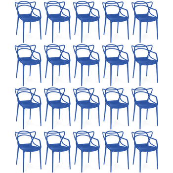 kit 20 cadeiras de jantar allegra pratica empilhavel azul petroleo