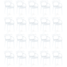kit 20 cadeiras de jantar allegra pratica empilhavel branco