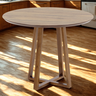 mesa de jantar redonda lara premium 100cm em madeira macica e mdf natural 4 ambiente