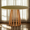 mesa de jantar redonda talia amadeirada natural 120cm magazine decor ambiente