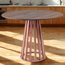 mesa de jantar redonda talia amadeirada 100cm natural 2 ambiente