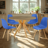 mesa de jantar redonda 100cm natural marci com 4 cadeiras eames eiffel magazine decor 3 ambiente