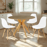 mesa de jantar redonda 100cm natural marci com 4 cadeiras eames eiffel magazine decor 5 ambiente