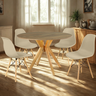 mesa de jantar redonda 100cm natural marci com 4 cadeiras eames eiffel magazine decor 9 ambiente
