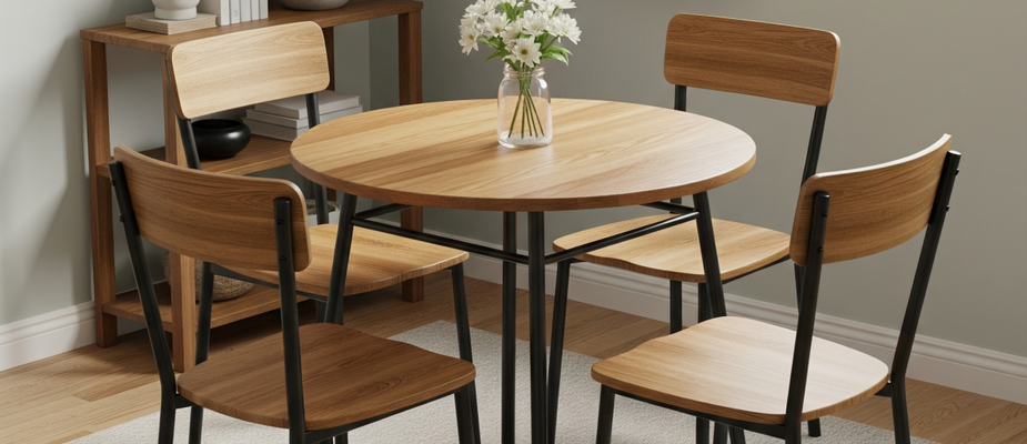 Como Escolher o Conjunto de Mesa Ideal para Salas Pequenas