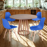 mesa de jantar redonda talia amadeirada 120cm com 4 cadeiras eiffel 5 ambiente