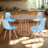 mesa de jantar redonda talia amadeirada 120cm com 4 cadeiras eiffel 9 ambiente