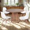 mesa de jantar redonda talia amadeirada 120cm com 4 cadeiras eiffel 1 ambiente
