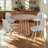 mesa de jantar redonda talia amadeirada 120cm com 4 cadeiras eiffel 13 ambiente