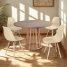 mesa de jantar redonda talia amadeirada 120cm com 4 cadeiras eiffel 12 ambiente