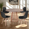 mesa de jantar redonda talia amadeirada 120cm com 4 cadeiras eiffel 11 ambiente