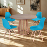 mesa de jantar redonda talia amadeirada 120cm com 4 cadeiras eiffel 4 ambiente