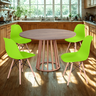 mesa de jantar redonda talia amadeirada 120cm com 4 cadeiras eiffel 7 ambiente