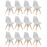 conjunto 12 cadeiras charles eames eiffel wood base madeira cinza