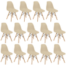 conjunto 14 cadeiras charles eames eiffel wood base madeira nude