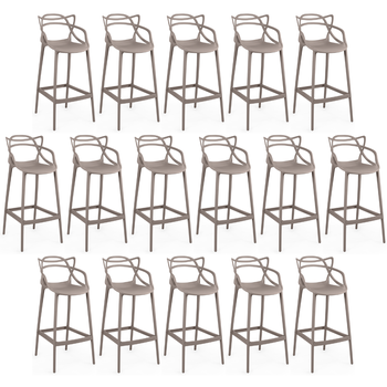 kit 16 banquetas allegra com encosto design cozinhabancada fendi