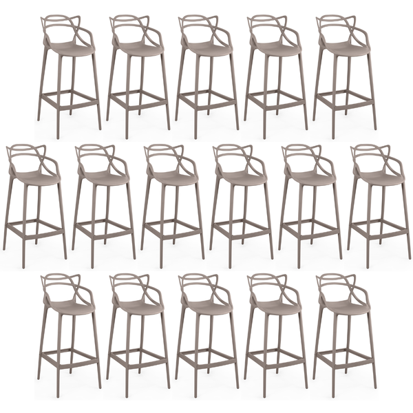 kit 16 banquetas allegra com encosto design cozinhabancada fendi